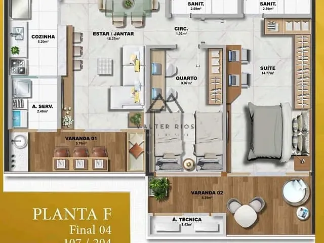 Apartamento 2 quartos e 2 banheiros, à venda, no bairro Jardim Atlântico em Ilhéus