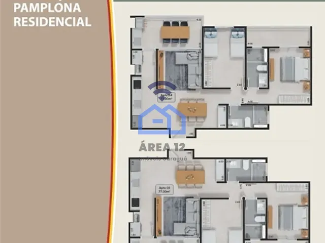 Apartamento com 77m² 2 quartos e 2 banheiros, à venda, no bairro Prainha em Caraguatatuba
