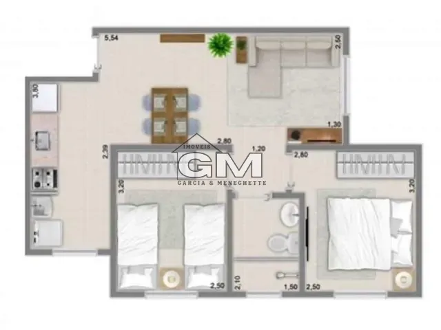 Apartamento 2 quartos e 1 banheiro, à venda, no bairro Jardim Manoel Penna em Ribeirão Preto