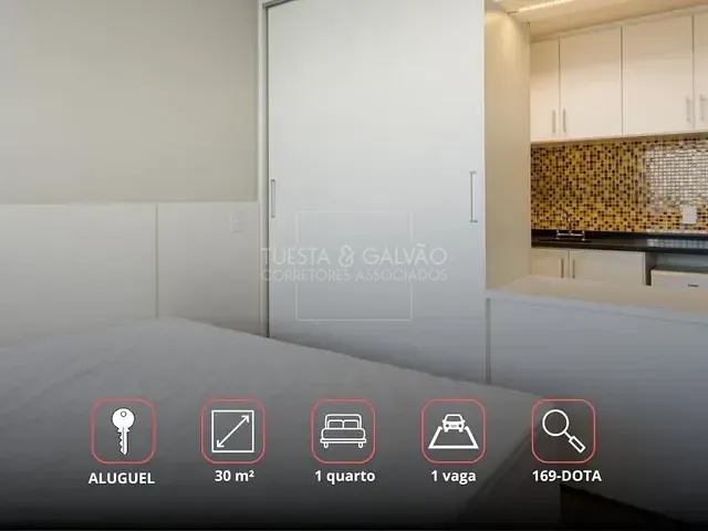 Apartamento com 30m², para alugar, no bairro Centro Cívico em Curitiba