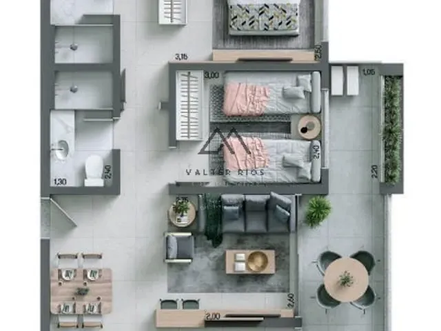 Apartamento 2 quartos e 2 banheiros, à venda, no bairro Nossa Sra Vitoria em Ilhéus