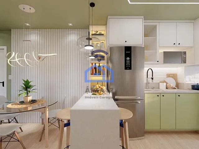 Apartamento com 51m² 2 quartos e 1 banheiro, à venda, no bairro Jardim das Gaivotas em Caraguatatuba