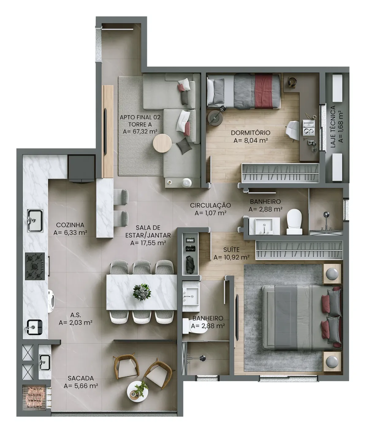 Apartamento, 2 quartos, 67 m² - Foto 15