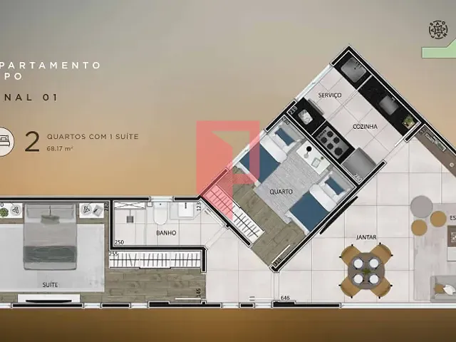 Apartamento 2 quartos e 2 banheiros, à venda, no bairro Santo Agostinho em Belo Horizonte