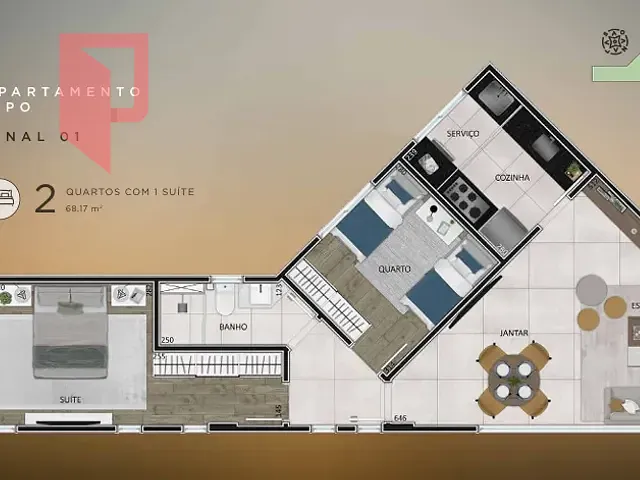 Apartamento 2 quartos e 2 banheiros, à venda, no bairro Santo Agostinho em Belo Horizonte