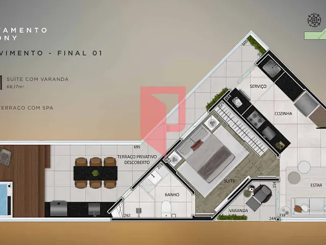 Apartamento 1 quarto e 1 banheiro, à venda, no bairro Santo Agostinho em Belo Horizonte