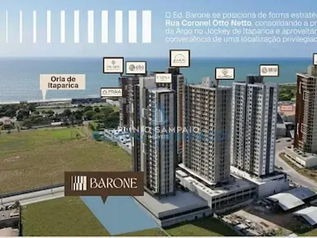 Apartamento com 56m² 2 quartos e 2 banheiros, à venda, no bairro Jockey de Itaparica em Vila Velha