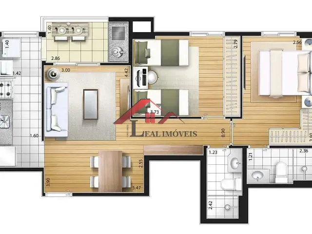 Apartamento 2 quartos e 2 banheiros, à venda, no bairro Fundação em São Caetano do Sul