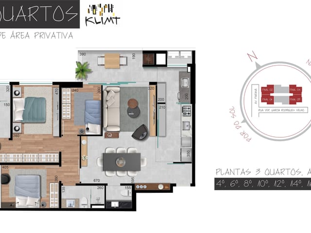 Apartamento com 152m² 3 quartos e 3 banheiros, à venda, no bairro Cabral em Curitiba