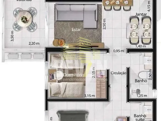 Apartamento com 70m², à venda, no bairro Jardim Estoril IV em Bauru