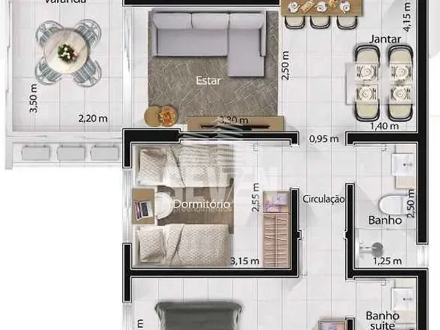 Apartamento com 70m², à venda, no bairro Jardim Estoril IV em Bauru
