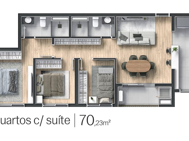 Apartamento 3 quartos e 2 banheiros, à venda, no bairro Juvevê em Curitiba
