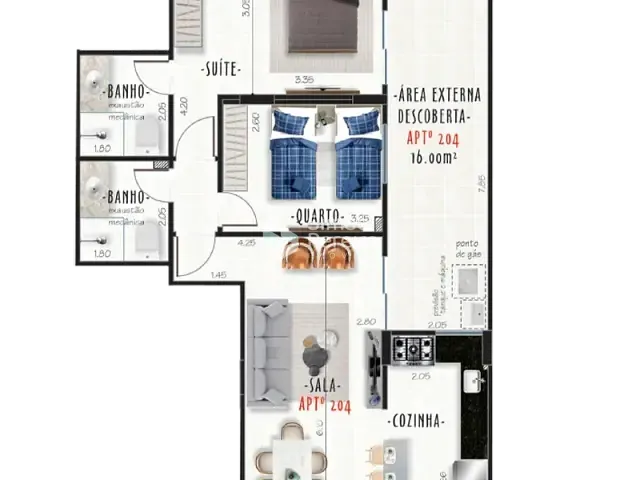 Apartamento 2 quartos e 2 banheiros, à venda, no bairro Jardim Glória em Juiz de Fora
