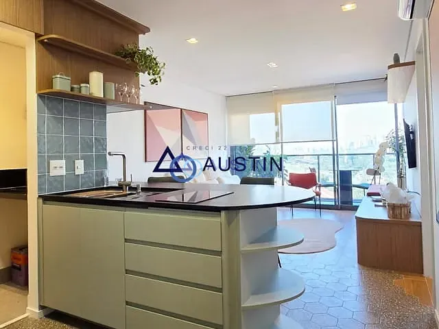 Apartamento com 57m² 1 quarto e 2 banheiros, para alugar, no bairro Pinheiros em São Paulo