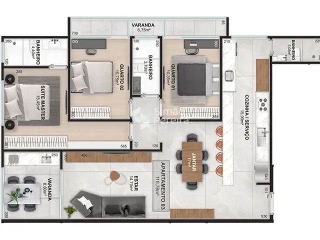 Apartamento 3 quartos e 2 banheiros, à venda, no bairro Centro em Três Rios
