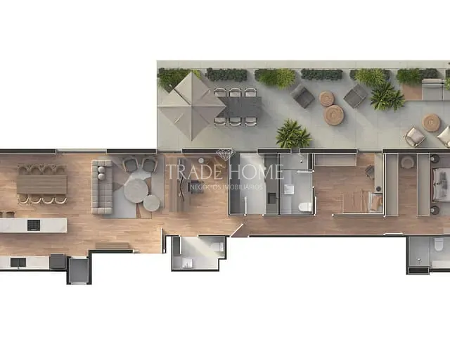 Apartamento 1 quarto e 2 banheiros, à venda, no bairro Bigorrilho em Curitiba