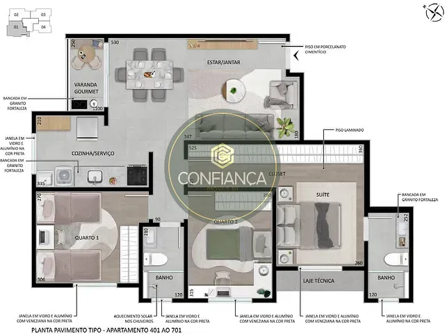 Apartamento com 71m² 3 quartos e 2 banheiros, à venda, no bairro União em Belo Horizonte
