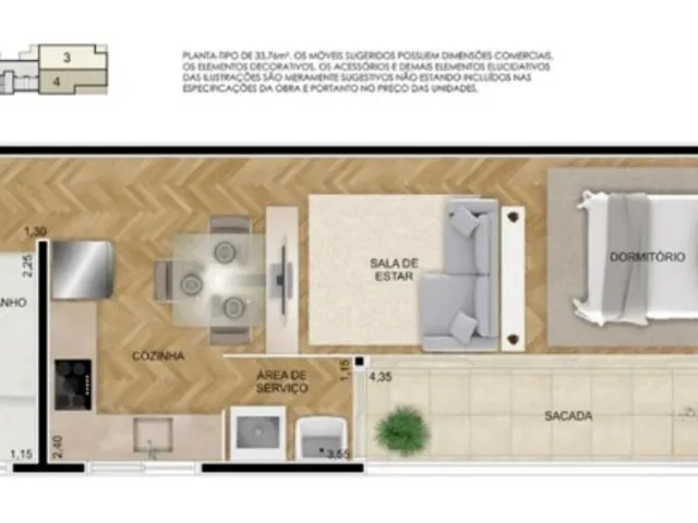 Apartamento 1 quarto e 1 banheiro, à venda, no bairro Vila Príncipe de Gales em Santo André