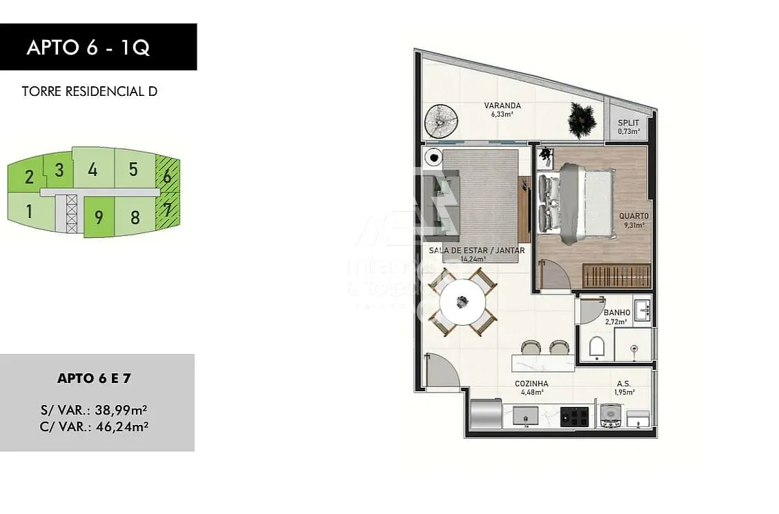 Apartamento, 1 quarto, 10 m² - Foto 8
