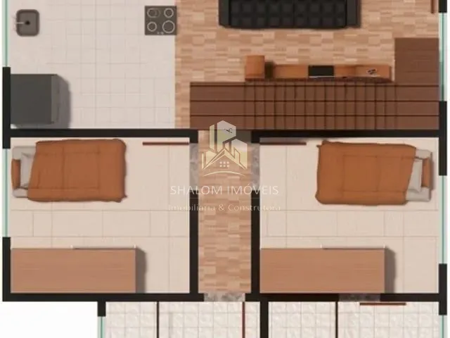 Apartamento com 60m² 2 quartos e 1 banheiro, à venda, no bairro Xangrilá (Justinópolis) em Ribeirão das Neves