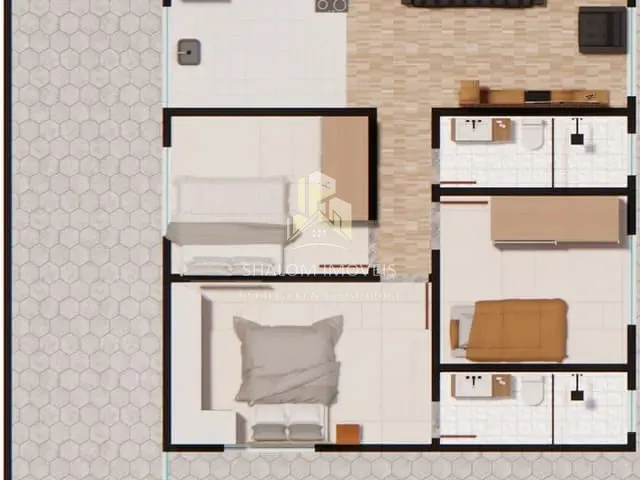 Apartamento com 60m² 2 quartos e 1 banheiro, à venda, no bairro Xangrilá (Justinópolis) em Ribeirão das Neves