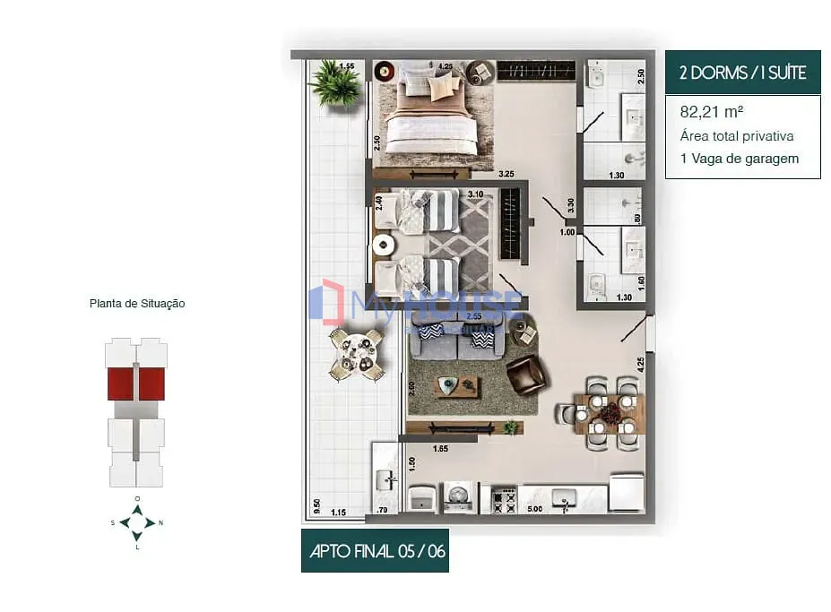 Apartamento, 2 quartos, 82 m² - Foto 2