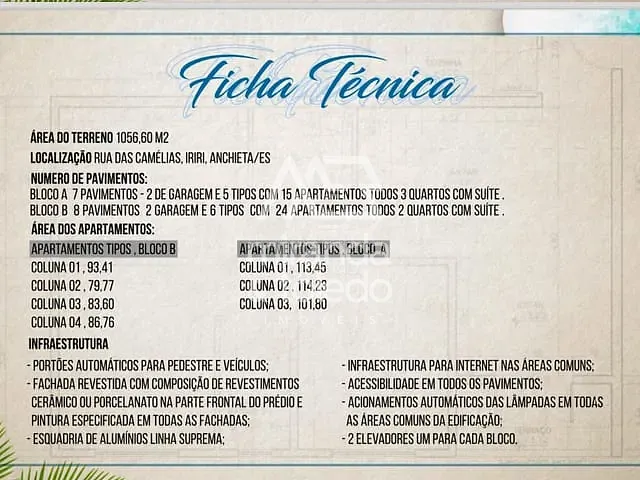 Apartamento com 113m² 3 quartos e 2 banheiros, à venda, no bairro Iriri em Anchieta