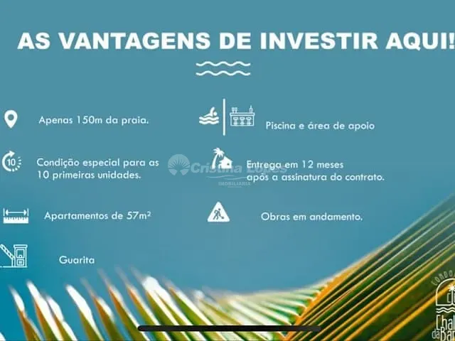 Apartamento 2 quartos e 2 banheiros, à venda, no bairro Barra Grande em Cajueiro da Praia