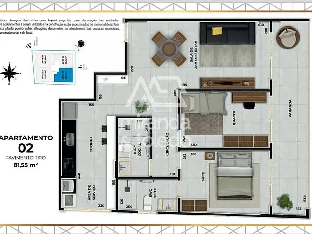 Apartamento com 80m² 2 quartos e 2 banheiros, à venda, no bairro Iriri em Anchieta