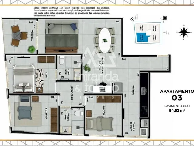 Apartamento com 80m² 2 quartos e 2 banheiros, à venda, no bairro Iriri em Anchieta