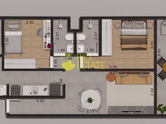 Apartamento 2 quartos e 2 banheiros, à venda, no bairro Santa Rosa em Barra Mansa
