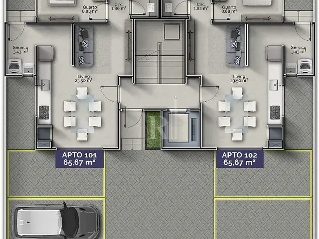 Apartamento 2 quartos e 1 banheiro, à venda, no bairro Areias em Tijucas