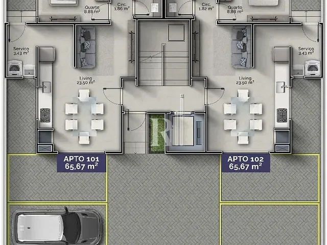Apartamento 2 quartos e 1 banheiro, à venda, no bairro Areias em Tijucas