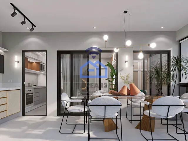 Apartamento com 54m² 1 quarto e 2 banheiros, à venda, no bairro Porto Novo em Caraguatatuba