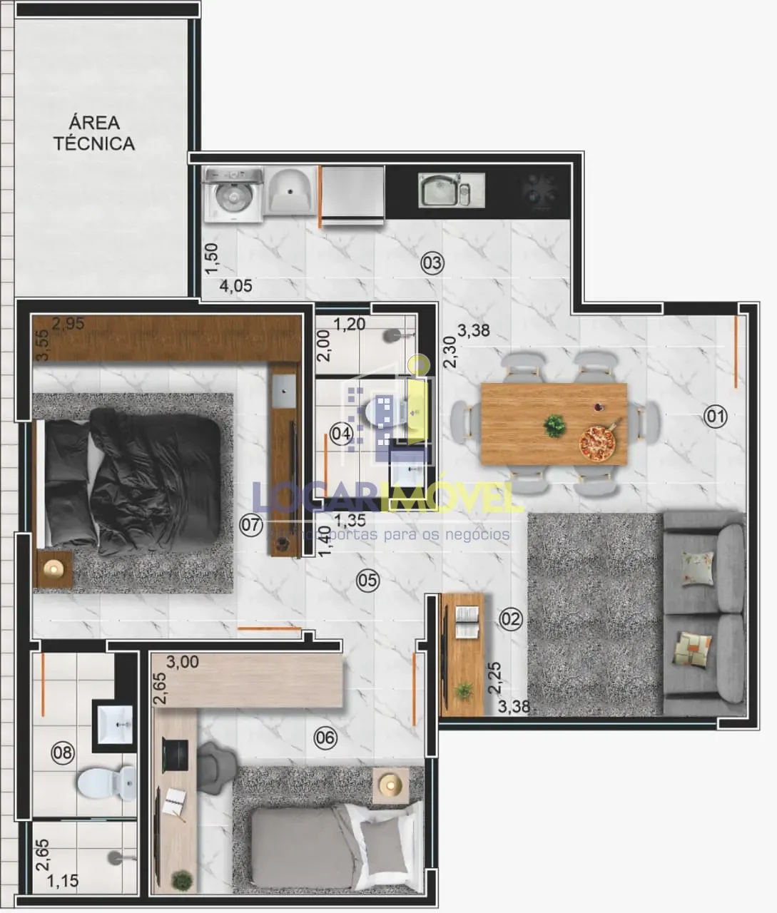 Apartamento, 2 quartos, 68 m² - Foto 2