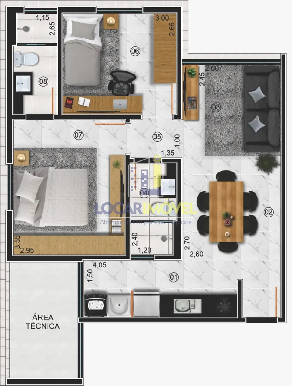 Apartamento, 2 quartos, 68 m² - Foto 3