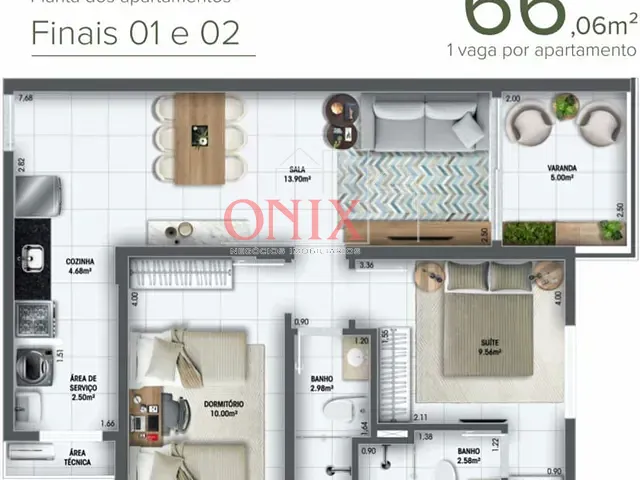 Apartamento com 66m² 2 quartos e 1 banheiro, à venda, no bairro Centro em Bertioga