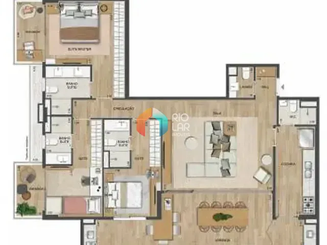 Apartamento com 150m² 3 quartos e 4 banheiros, à venda, no bairro Botafogo em Rio de Janeiro