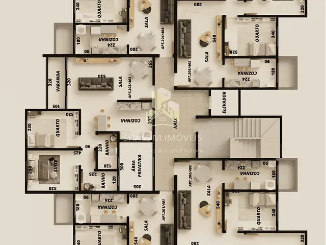 Apartamento com 58m² 2 quartos e 2 banheiros, à venda, no bairro Santa Branca em Belo Horizonte