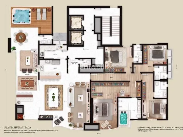 Apartamento 4 quartos e 5 banheiros, à venda, no bairro Centro em Itapema