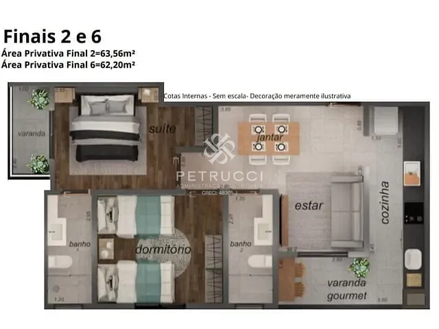 Apartamento com 48m² 1 quarto e 1 banheiro, à venda, no bairro Santa Paula em São Caetano do Sul