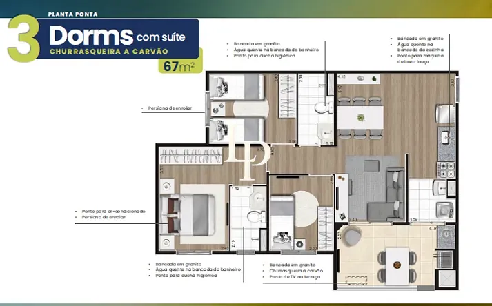 Apartamento, 3 quartos, 67 m² - Foto 3