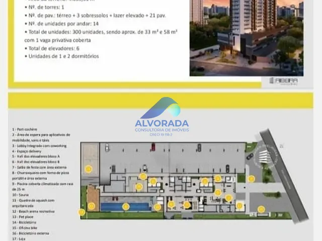 Apartamento com 59m² 2 quartos e 3 banheiros, à venda, no bairro Jardim Esplanada II em São José dos Campos