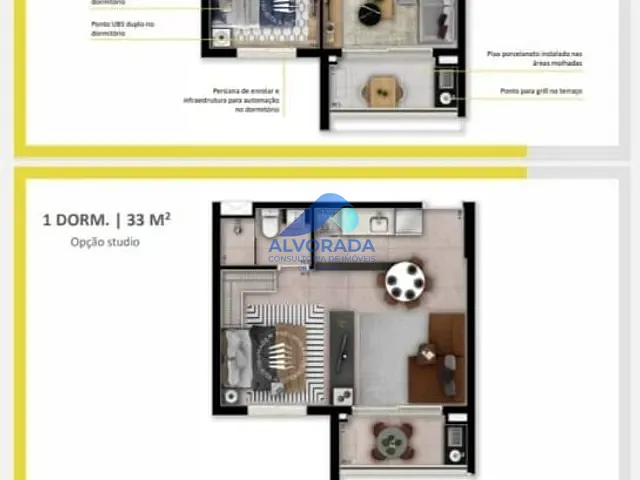 Apartamento com 59m² 2 quartos e 3 banheiros, à venda, no bairro Jardim Esplanada II em São José dos Campos