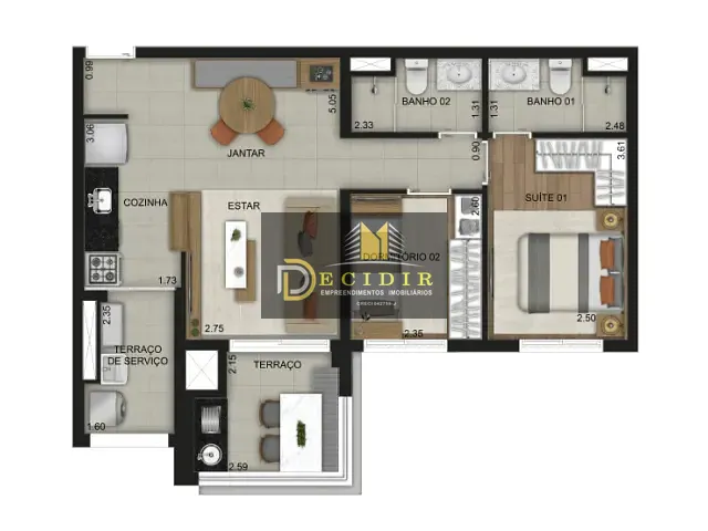 Apartamento 2 quartos e 1 banheiro, à venda, no bairro Quarta Parada em São Paulo