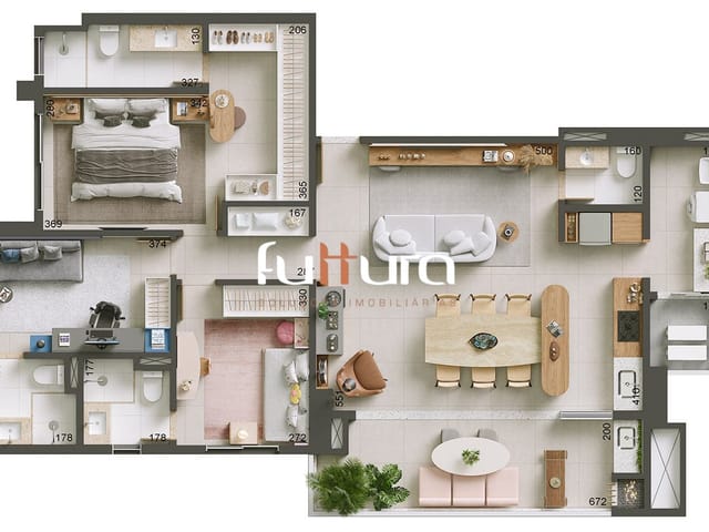 Apartamento 3 quartos e 3 banheiros, à venda, no bairro Parque Amazônia em Goiânia