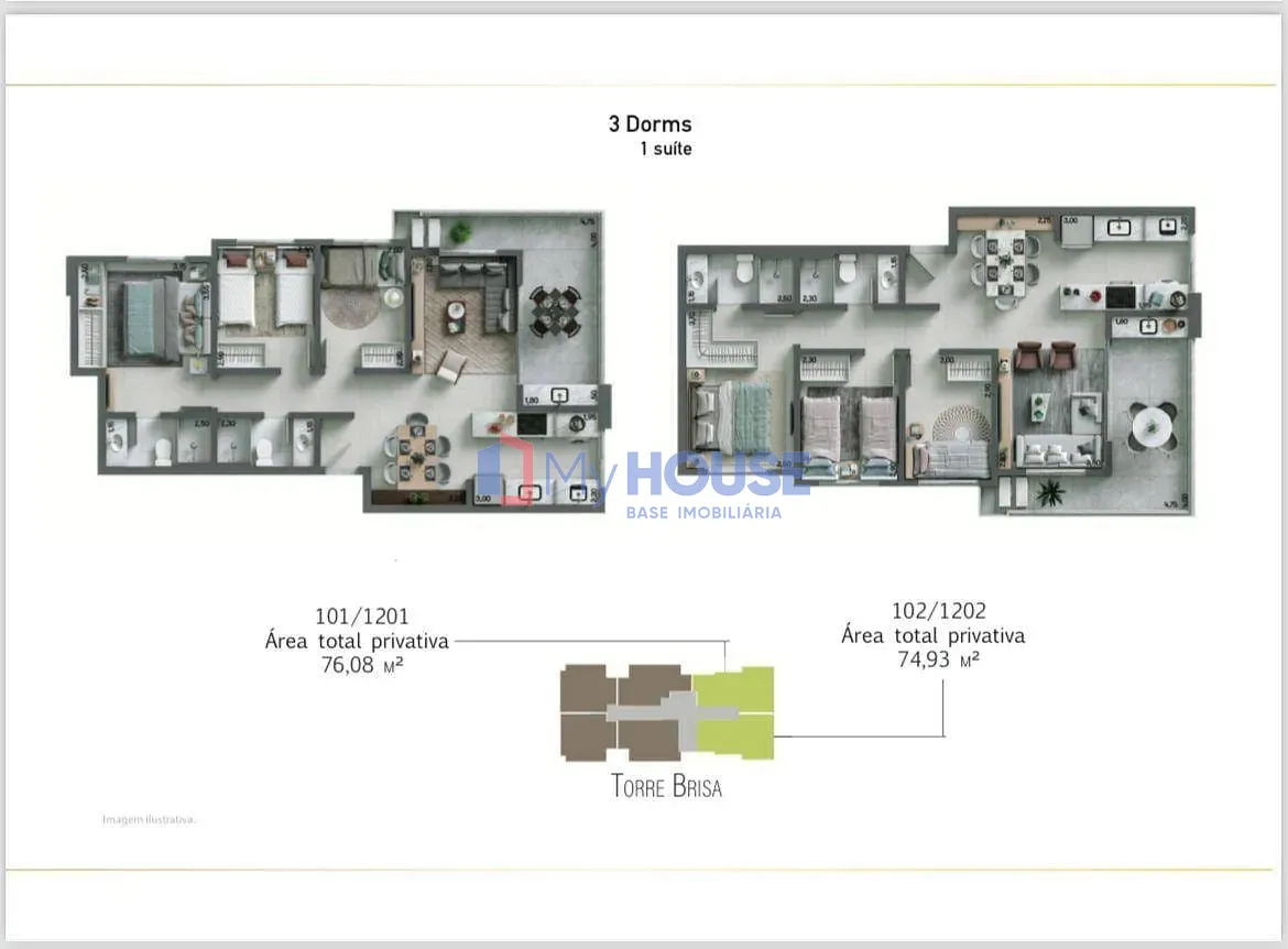 Apartamento, 3 quartos, 76 m² - Foto 2