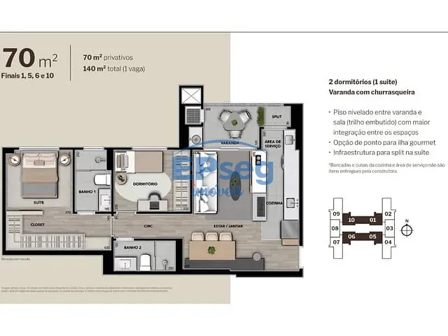 Apartamento com 140m² 2 quartos e 2 banheiros, à venda, no bairro Terra Bonita em Londrina