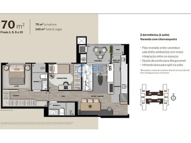 Apartamento com 140m² 2 quartos e 2 banheiros, à venda, no bairro Terra Bonita em Londrina