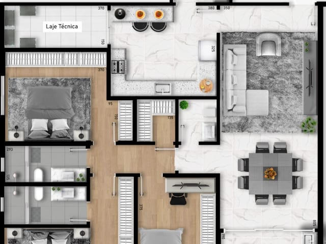 Apartamento com 258m² 3 quartos e 3 banheiros, à venda, no bairro Estrela em Ponta Grossa